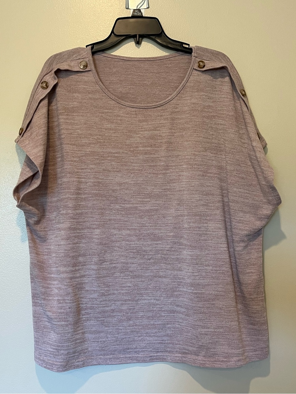 Women’s Mauve Button-Shoulder Top